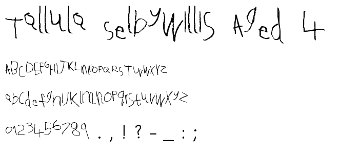 Tallula SelbyWillis aged 4 font